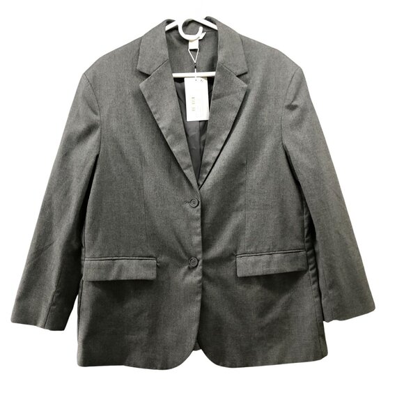 NWT Monki (ASOS) Oversized Boyfriend Blazer Womens S Gray Grace Relaxed - Picture 1 of 9